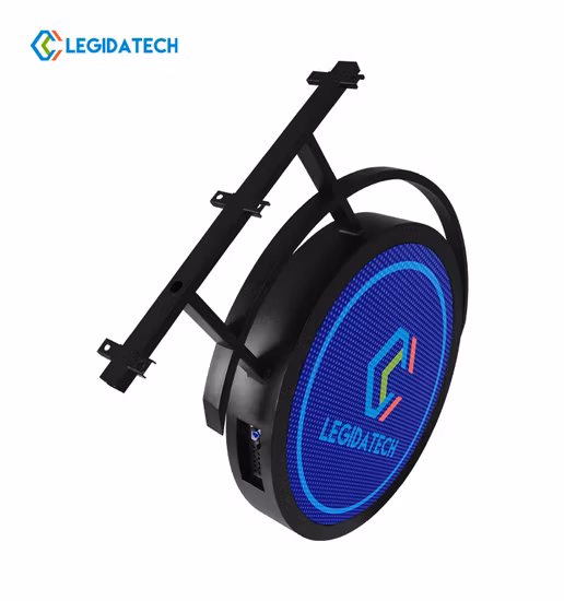 P4mm Double Sided Logo Display LED Round Circle Indoor Outdoor Shop Store Dual Sides Waterproof Screen Sign
