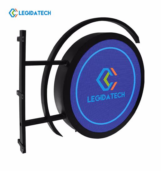 P4mm Double Sided Logo Display LED Round Circle Indoor Outdoor Shop Store Dual Sides Waterproof Screen Sign
