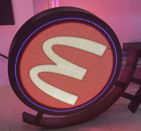 P4mm Double Sided Logo Display LED Round Circle Indoor Outdoor Shop Store Dual Sides Waterproof Screen Sign