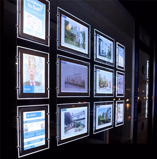 Hanging A3 Poster Frame Sale Light Box Hanging Real Estate Agent LED A4 Window Display
